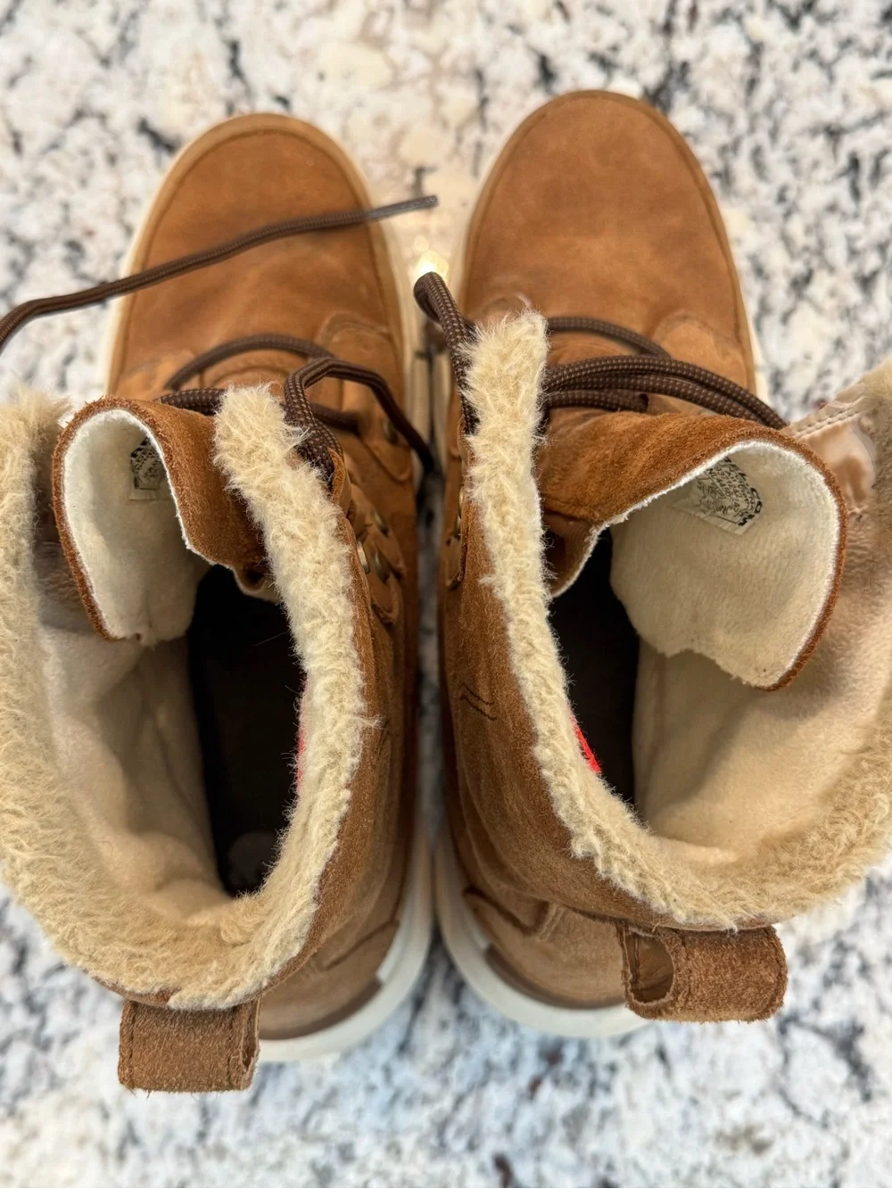 Sorel Explorer Joan Waterproof Suede Boots Brown Faux Fur Women’s 9
